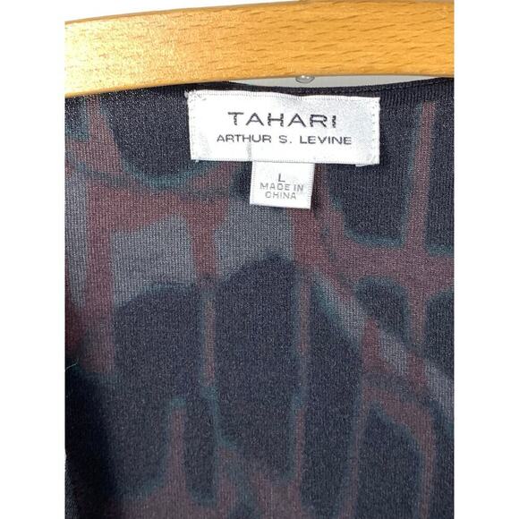 Tahari Coral & Mint Green Faux Wrap Colorblock Blouse Office Blouse - Size L NWT - Picture 4 of 6